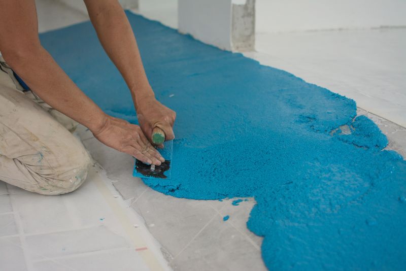 blue non slip epoxy installation